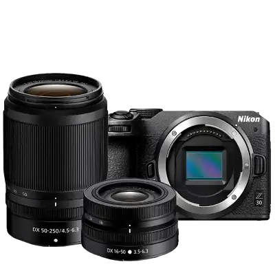 Nikon Z 30 + Nikkor Z 16-50 VR + Nikkor Z 50-250 VR