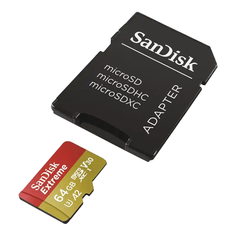 SanDisk extreme micro SDXC 64GB V30 + adaptér