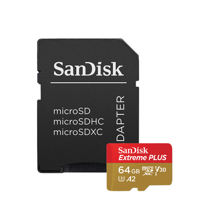 SanDisk extreme micro SDXC 64GB V30 + adaptér