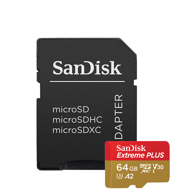 SanDisk extreme micro SDXC 64GB V30 + adaptér SanDisk extreme micro SDXC 64GB V30 + adaptér