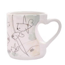 Keramický fotohrnček so srdcovým detailom 280 ml.