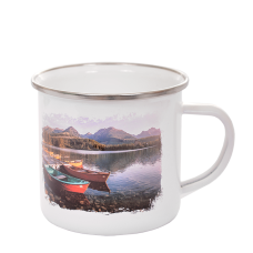 Plechový smaltovaný hrnček 330 ml.