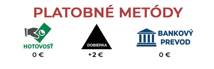 Platobné metódy: hotovosť, dobierka a bankový prevod